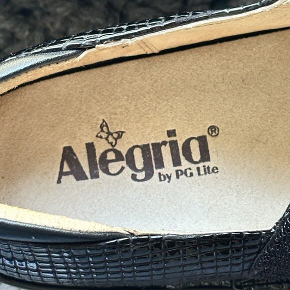 Alegria Paloma PAL 231 Jazzy Black Textured Leather Shoes Sz 42 EU 11 US - Picture 7 of 11